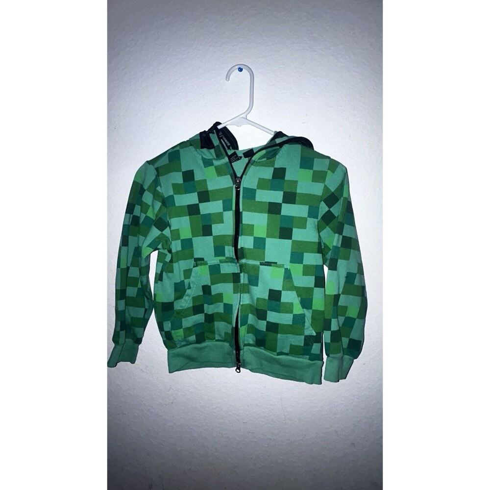 Minecraft Youth Zip-up Over Face Jacket Green S Square Green
